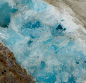 close up of a cobalt calcite specimen